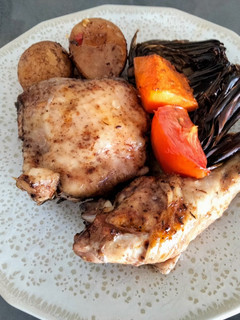 Una foto de Pollo al horno barbacoa