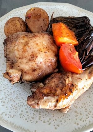 Una foto de Pollo al horno barbacoa