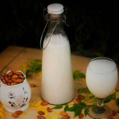A picture of Sharbat-e-badam (Almond drink).