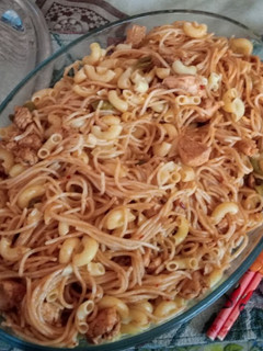 A picture of Chicken Fajita Spaghetti.