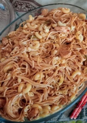 A picture of Chicken Fajita Spaghetti.