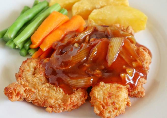 Resep Crispy Chicken Steak with Teriyaki Sauce (Simple yet Tasty!) yang Lezat