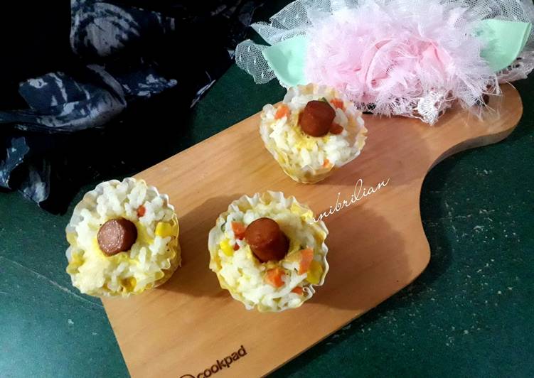 Resep Mufin nasi vegan kukus Anti Gagal