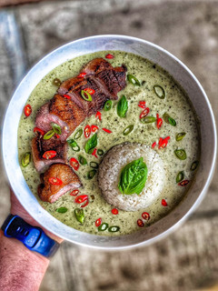 A picture of Thai Green Curry w/ Duck.