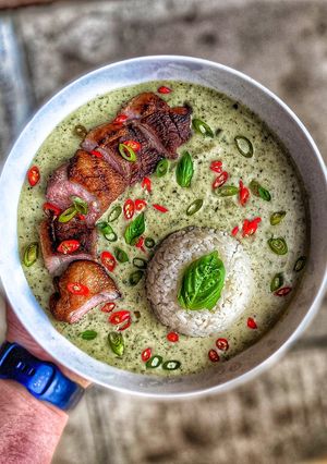 A picture of Thai Green Curry w/ Duck.