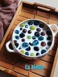 Es Ximilu Creamy dengan Jelly Ball Bunga Telang