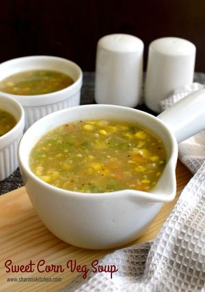 A picture of Sweet Corn Veg Soup.