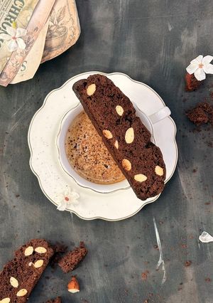 عکسی از دستور بیسکاتی شکلاتی