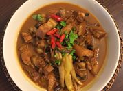 A picture of pork and tomato stew