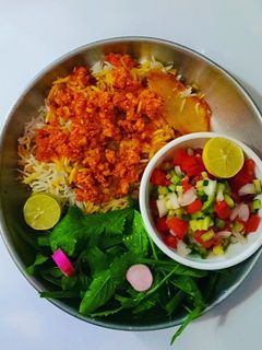 عکسی از دستور عدس پلو با مرغ (چرخی)