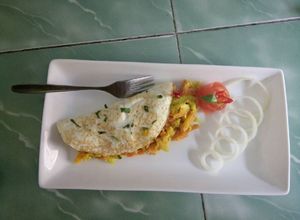 Foto resep Egg white omelet with yellow pickle