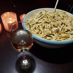 A picture of Holmestead Cookin': Broccoli Chicken Pesto Pasta.