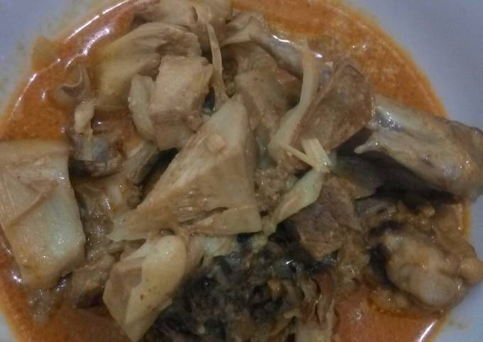 Bagaimana Membuat Gulai ayam nangka bumbu sajiku.. Anti Gagal