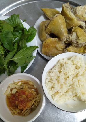 Hình của món Cơm Gà Phan Rang - Mắm Gừng.