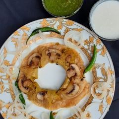 A picture of Three layered Matar Mushroom Paratha.