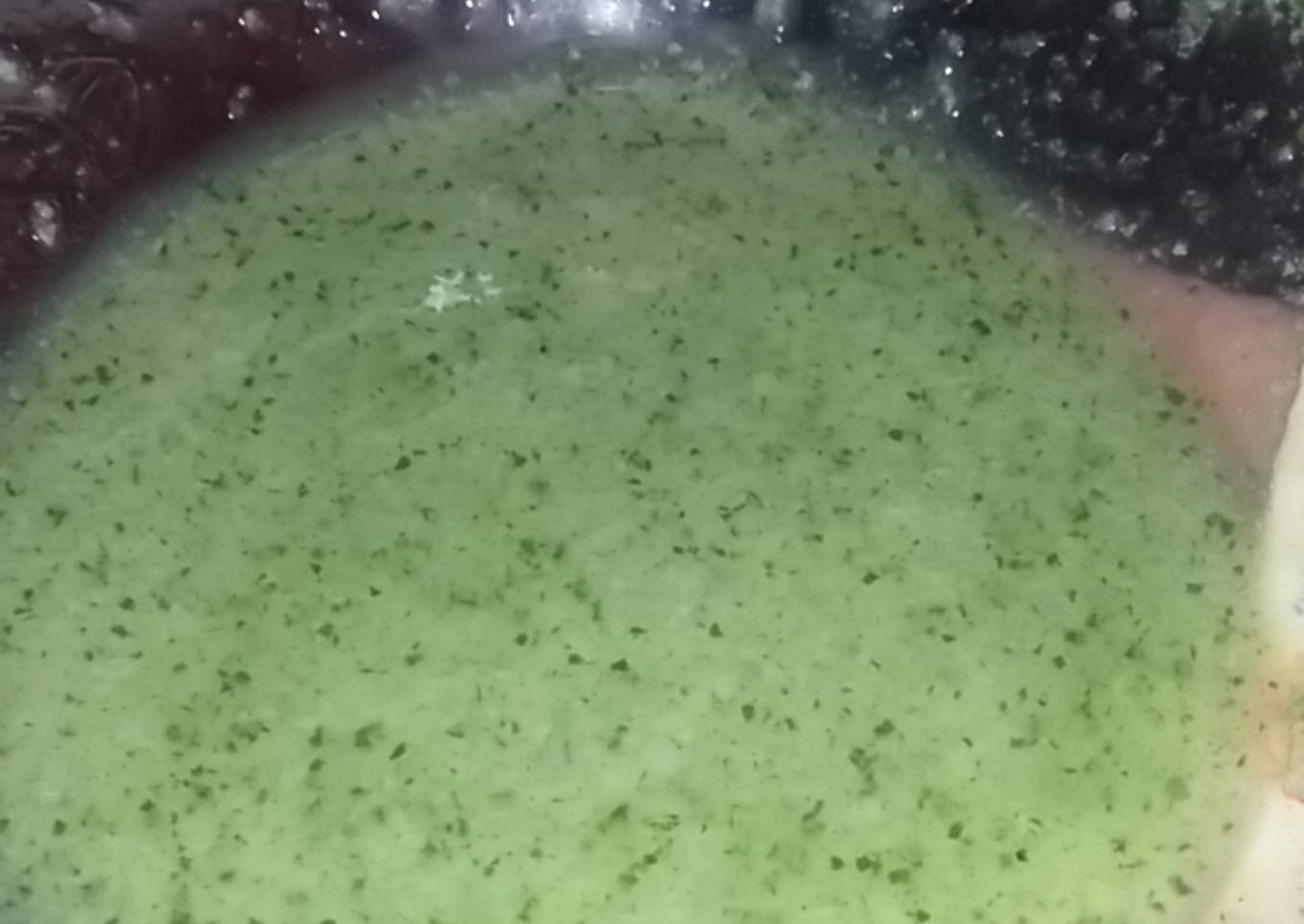 Nasi bayam saring MPASI