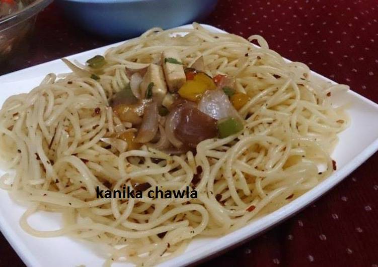 Step-by-Step Guide to Make Favorite Garlic noodles with chilli paneer
