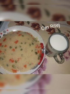 صورة لوصفة مسفوف بالخضر واللبن🥛