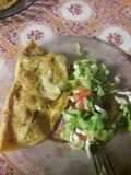 Omelette relleno de zapallitos verdes