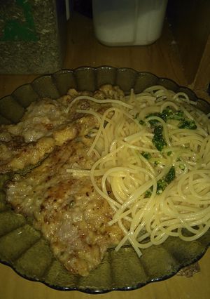 Una foto de Marineras con fideos con pesto