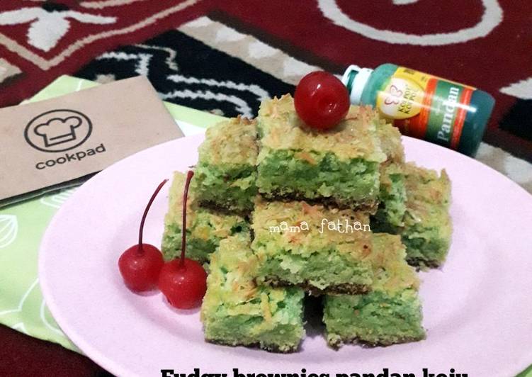 Fudgy brownies pandan keju