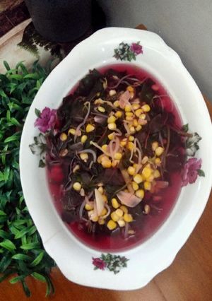 Foto resep Bayam Merah Bening Campur