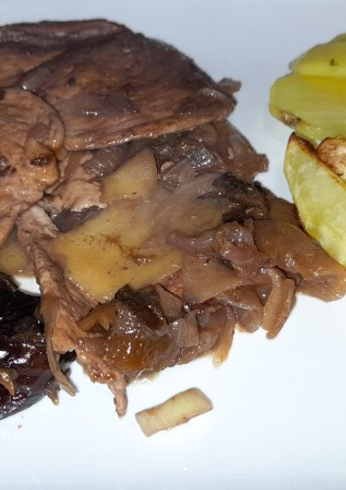 Una foto de Filetes de pollo con manzana al oporto (Sin sal)