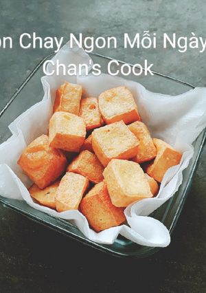 Hình của món Đậu khuôn chiên.