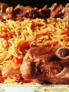 صورة لوصفة رز بخاري بلحم الخروف