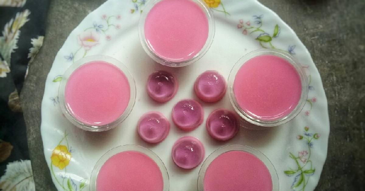 Resep Jelly Lapis Puding Strawbery oleh Ayu (Mama Aura) Cookpad