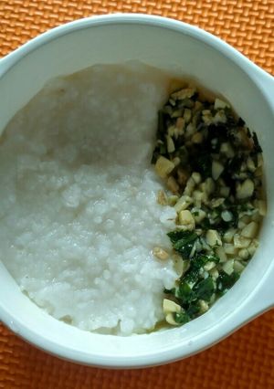 Foto resep MPASI 8 Mo+ Nasi Lembek Tumis Kangkung Ayam