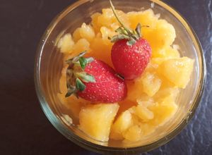 Una foto de Granita de durazno saludable y refrescante