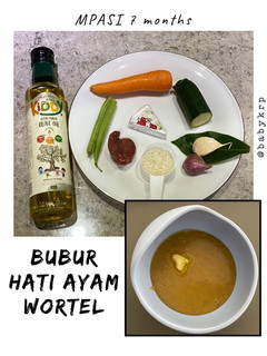 Foto resep Mpasi 7 bulan: bubur hati ayam wortel