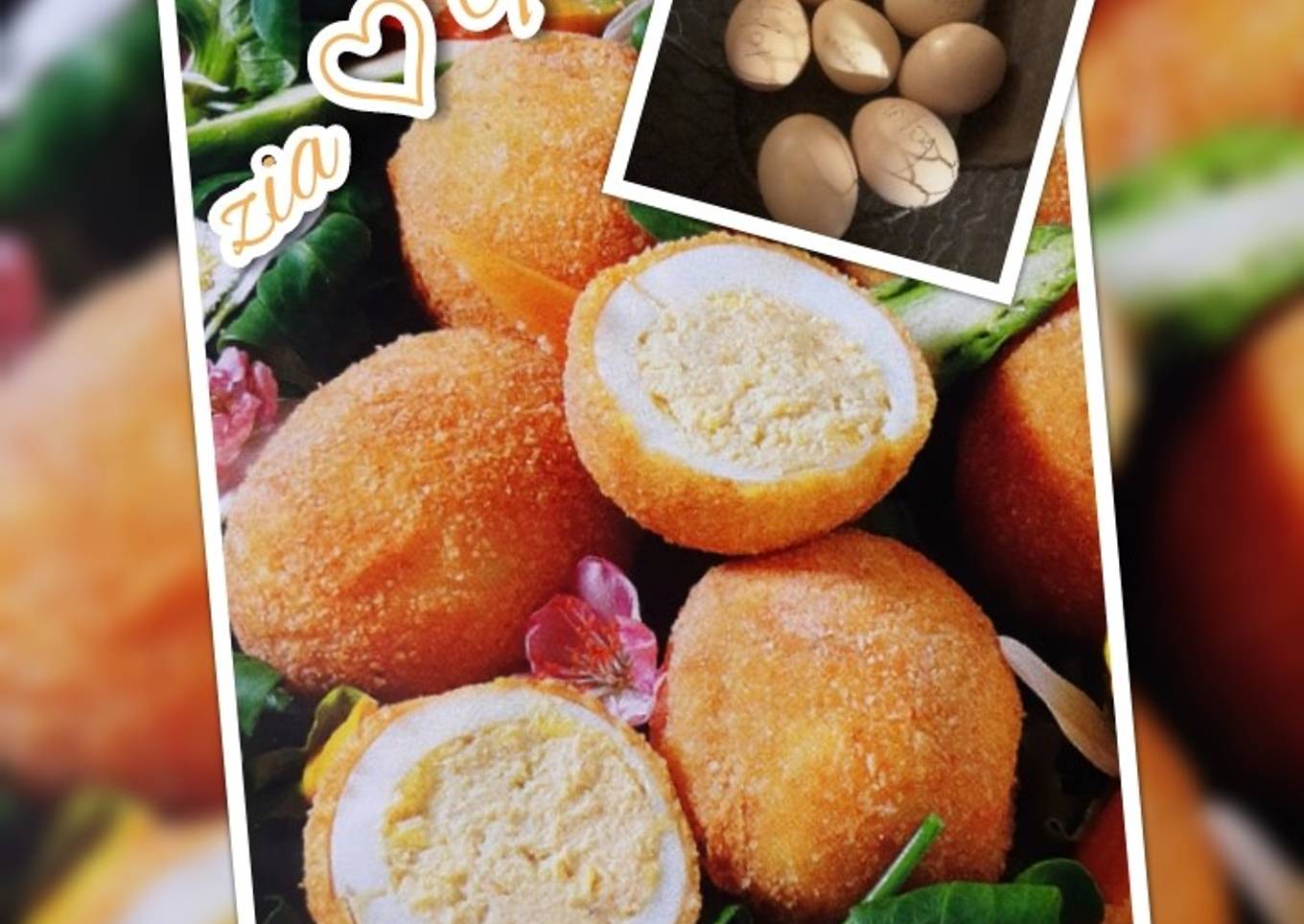 Stuffed and fried eggs