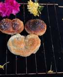 Cinnamon rolls,palmier,and challah rustic dinner rolls