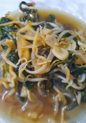 Foto resep Tumis Kangkung, Taoge Teri kuah asam manis