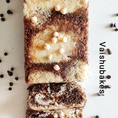A picture of Vanilla Chocolate Marble Cake.