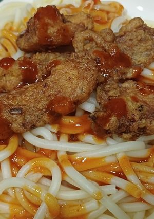 Hình của món Mì Ý sốt cay.