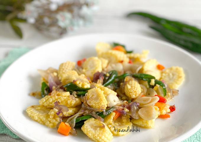 Resep Tumis jagung putren cabe ijo Resep Tumis jagung putren cabe ijo