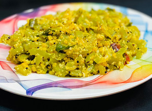 A picture of Snake gourd sabji fry.