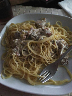 Una foto de Espaguettis a la carbonara