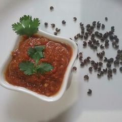 Nepali Timur / sichuan pepper and tomato ki chutney A picture of Nepali Timur / sichuan pepper and tomato ki chutney.