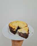 Postre tipo cheesecake bicolor 🍫