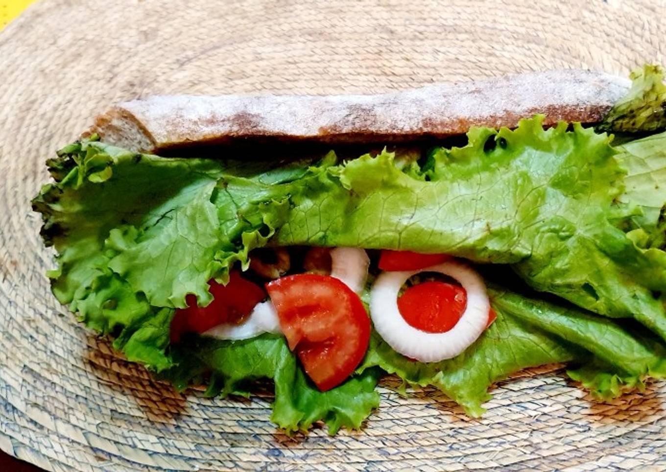 Bocadillo de baguette integral