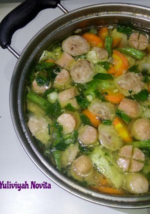 Foto resep Sayur Sop Bakso Sosis