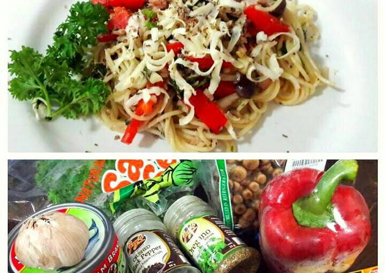 Langkah Mudah untuk Menyiapkan Spaghetti aglio olio tuna yang Enak Banget