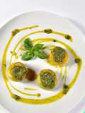 Papas con Pesto de Albahaca y Queso de Cabra: