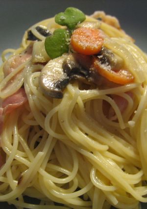 德國香菇雞: 蛋香培根義大利麵(Carbonara) 的食譜成品照片