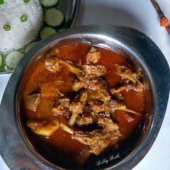 A picture of Traditional odia style motton curry (motton aloo jhol).