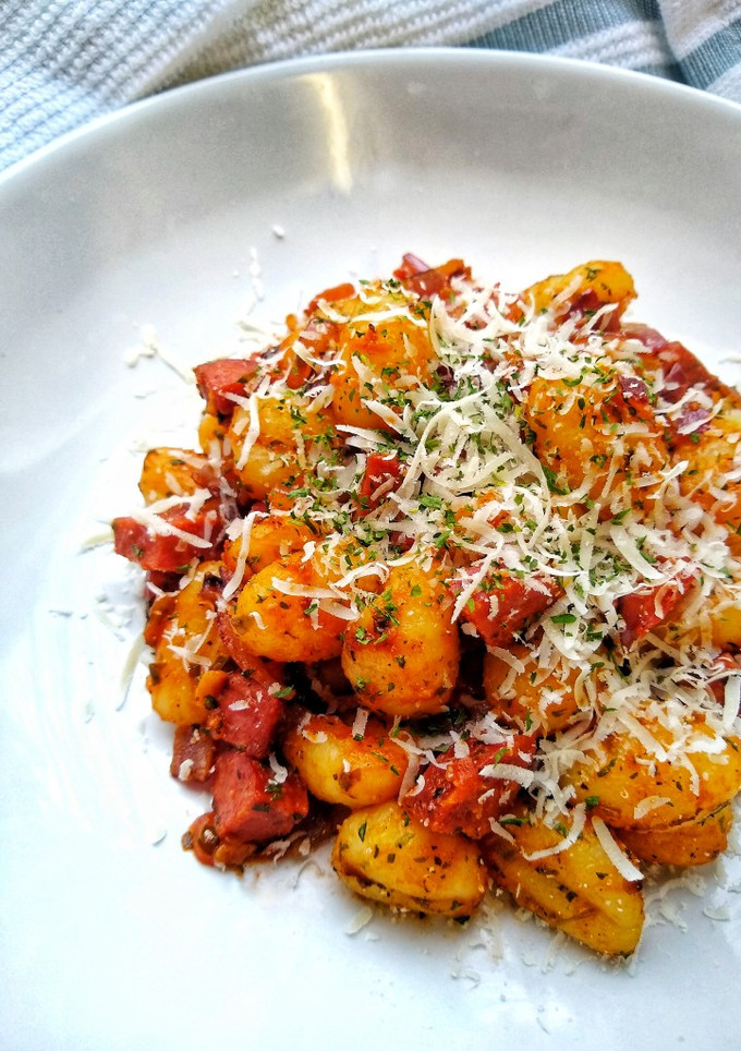 A picture of Gnocchi With Chorizo.